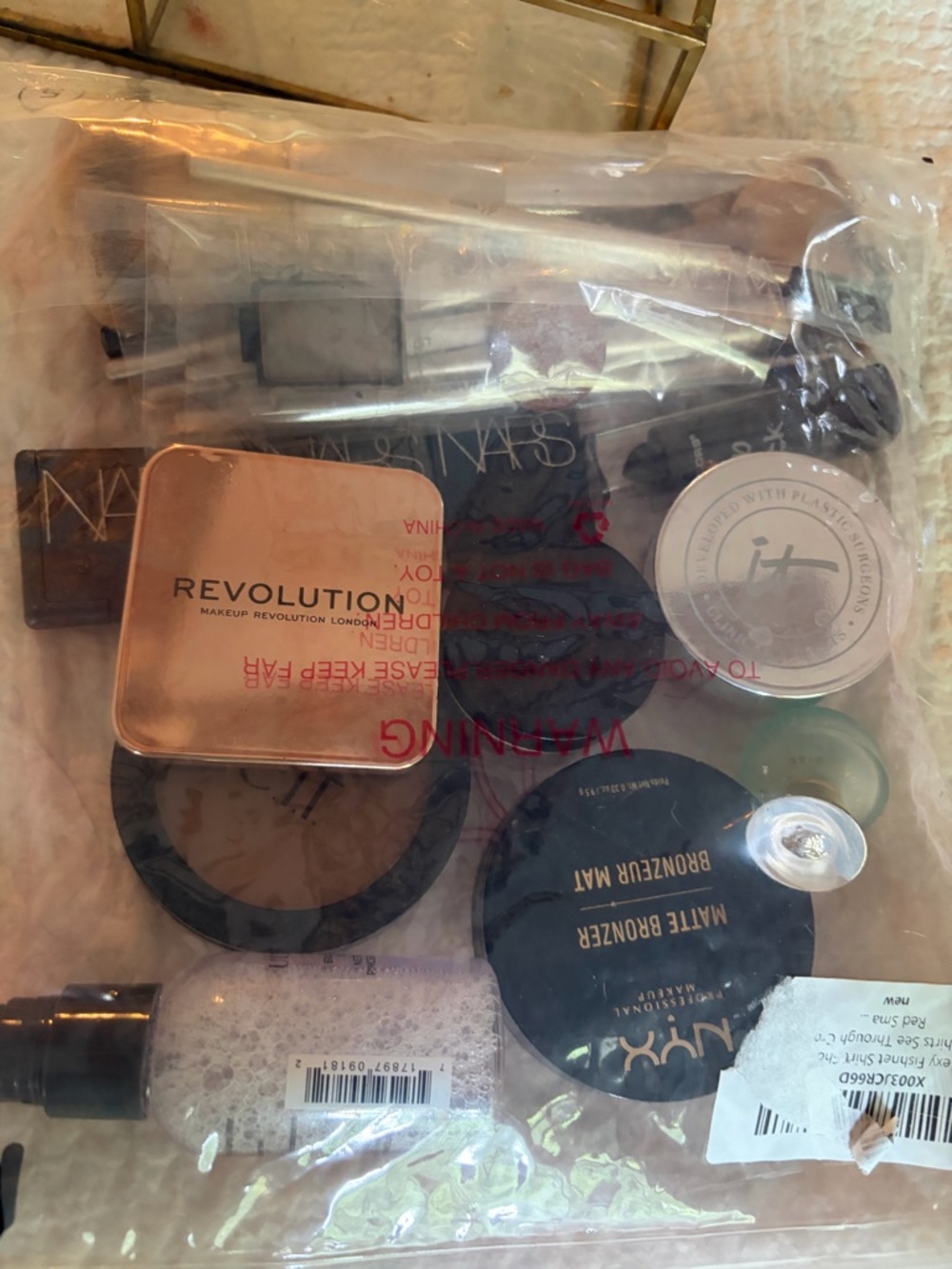 Clear Acrylic Makeup Organizer Storage Drawers - Transparent w/NARS makeup - Picture 2 of 2